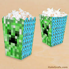 Snack & learn with these 5 simple math and literacy ideas! Free Printable Minecraft Popcorn Box