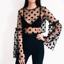 Black And White Polka Dot Top Outfit Crop Top Tulle Top Polka Dot Top Mesh Top Sheer Top Etsy Top Outfits Crop Top Outfits Fashion
