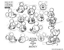 Mickey mouse out from carved scary pumpkin printable coloring page. Adult Mickey Mouse Coloring Pages Printable