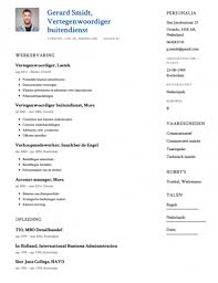 Vertegenwoordiger Cv Voorbeeld Gratis Downloaden