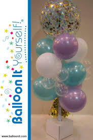 Confetti Filled Biy Centerpiece Helium Balloons Decoration Balloon Centerpieces Diy Diy Balloon Decorations