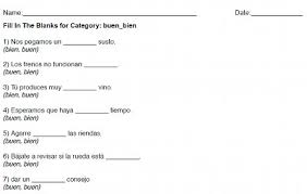 fill in the blanks free printable spanish worksheets