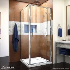 The Dreamline Flex Pivot Showerenclosure And Slimline Base Kit Offers Modern Appeal At A Corner Shower Kits Corner Shower Enclosures Framed Shower Enclosures