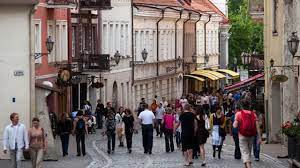 Shopping In Old Town Vilnius Lithuania