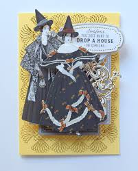 In this cardmaking demonstration i make a very unusual but beautiful card using a paper technique from the anna griffin paper tricks 2 kit and with papers from the dull metallic silver card 2 corners from anna griffin silver flourishes kit. Crafty Creations With Shemaine A Few Hauntingly Funny Cards With Anna Griffin S Witchy Card Making Kit