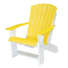 Rosecliff Heights Patricia Adirondack Chair Finish Yellow White Wood Adirondack Chairs Recycled Plastic Adirondack Chairs Resin Adirondack Chairs