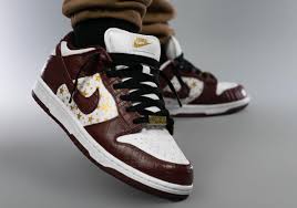The shoe features a leather upper with debossed croc pattern, printed graphic at leather side panel, zoom air unit in heel, rubber outsole and custom logo lace lock. Supreme Nike Sb Dunk Low Barkroot Brown Dh3228 103 Photos Sneakernews Com