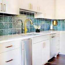 peacock blue kitchen wall tiles design
