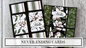 The first photo shows the 1st and 5th views. Endless Folding Card Tutorial Never Ending Card Youtube