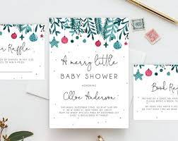 A Merry Little Baby Shower Invitation Template Printable Etsy In 2021 Holiday Baby Shower Holiday Baby Shower Invitations Christmas Baby Shower Invites