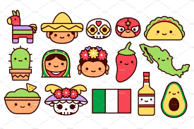 Mexican Kawaii Icons Cartoon Icons Taco Cartoon Abstract Graphic Design