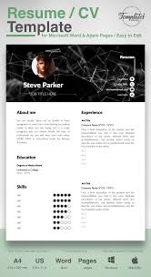 Steve Parker Creative Resume Cv Template For Word Pages Us Letter A4 Files 1 2 3 Page Resume Version Cover Letter References Cover Letter Wi Resume Cv Resume Cv Template