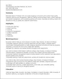 1 Adjunct Professor Resume Templates Try Them Now Myperfectresume