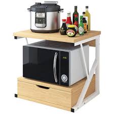 Browse kitchenaid microwave ovens to find the right appliance for your home, including countertop our mission. 2 Tiers Kitchen Microwave Oven Rack With Drawer Home Storage Shelf Rack Kitchen Desktop Counter Shelf Organizer Tableware Space Saver Sale Banggood Com Arrival Notice