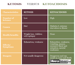 Difference Between Ketosis And Ketoacidosis Difference Between