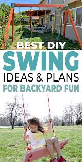 This cabin outdoor diy playhouse has two stories, an open porch, windows, a door, and a front railing for safety. Best Diy Swing Set Plans For Backyard Fun The Garden Glove