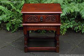 Old Charm Jaycee Tudor Oak Coffee Lamp Phone Tea Hall Table Book Bedside Stand Bedside Stands Antiques Reproduction Furniture