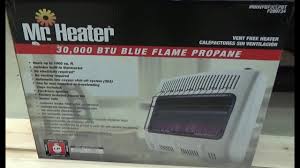 Mr Heater 30 000 Btu Blue Flame Propane Ventless Heater Youtube