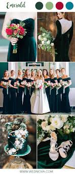 14 Best Emerald Wedding Color Palette Ideas To Swoon Over Emerald Wedding Colors Emerald Bridesmaid Dresses Wedding Colors