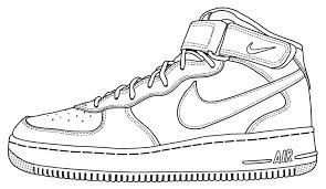 Coloring ~ nike air jordan shoes coloring page pages x kb. Nike Air Force 1 Mid Sneakers Drawing Sneakers Sketch Sneakers Illustration