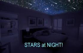 Starscape Ceiling Murals Totally Invisible During The Day And With The Lights On The Ceiling Looks Normal During Th Sky Ceiling Ceiling Murals Star Wars Room