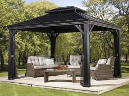 Patio Sun Shelter Pool Furniture Gazebo 10 X 12 Ft Hardtop Steel Roof Garden Set Patio Gazebo Hardtop Gazebo Aluminum Gazebo