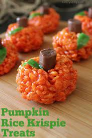 Pumpkin Rice Krispie Treats Recipe Recipe Pumpkin Rice Krispie Treats Halloween Food For Party Rice Krispie Treats