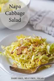 Napa Cabbage Salad With Toasted Almonds Recipe Vegan Recipes Healthy Napa Cabbage Salad Cabbage Salad