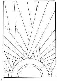 Stained Glass Pattern From A Book Of Art Deco Stained Glass Designs This With Blue Water On Horizon Design Pattern Art Art Deco Pattern Stained Glass Designs