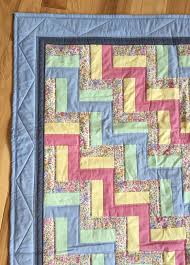 Zig zag pink color background. Rail Fence Quilt Pink And Blue