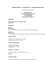 High School Student Resume With No Work Experience Examples Best Resume Examples