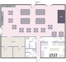 Function Hall Floor Plan This Example Was Created In Conceptdraw Pro Using The Libraries From The Restaurant Floor Plan Restaurant Plan Restaurant Flooring