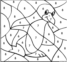 coloriage magique pingouin facile dessin a imprimer nicolas coeur