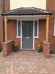 Front door porch canopy with pillars. Wood Modern Front Door Canopy Ideas Novocom Top