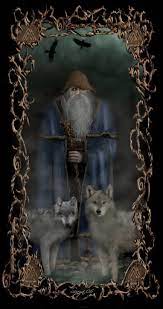 Odin With His Wolves Geri And Freki With His Ravens Hugin And Munin Circling Overhead Norse Pagan Odin Norse Mythology Norse Mythology