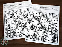 4th Of July Hundreds Chart Coloring Kindergarten