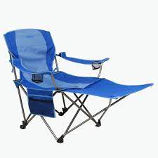 Kamp Rite Outdoor Camping Beach Patio Folding Chair W Detachable Footrest Blue In 2020 Folding Chair Lawn Chairs Camping Chairs