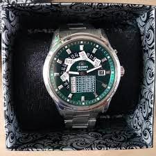 vintage green orient automatic watch perpetual calendar etsy