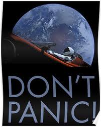 Spacex Don T Panic In Space Poster By Boy With Hat Space Poster Spacex Poster