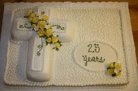 Provide a happy anniversary cake with year church was founded on the cake and serve. Church Anniversary