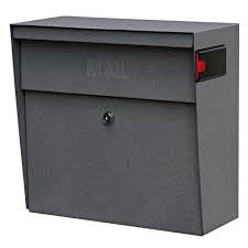 Community mailboxes give residents of a community, condominium or apartment complex a centralized location where they can pick up and drop after years of continuous use, mailbox locks may jam up or fail due to rust or internal mechanical issues. Mail Boss Metro Locking Wall Mount Mailbox With High Security Reinforced Patented Locking System Granite 7161 The Home Depot