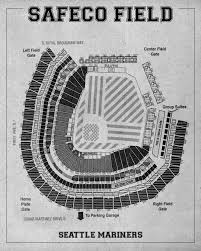 Print Of Vintage Safeco Field Seating Chart On Photo Paper