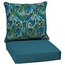 Garden Treasures 2 Piece Salito Marine Deep Seat Patio Chair Cushion Lowes Com Patio Seat Cushions Patio Cushions Patio Furniture Cushions