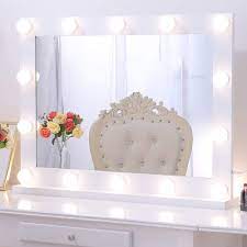 This lighted vanity mirror is made in rectangular shape so that it shows a big reflection for you. Large Hollywood Vanity Mirror With Lights White Light Up Mirror For Makeup Professional Dressing Table Mirror With 3 Color Lighting Modes For Bedroom 80cm X 60cm Amazon Co Uk Kitchen Home