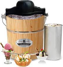 Amazon Com Maxi Matic Elite Gourmet Eim 502 Old Fashioned 4 Quart Vintage Appalachian Wood Bucket Electric Maker Machine Bonus Classic Die Cast Hand Crank Uses Rock Salt Churns Ice Cream In Minutes Pine Home