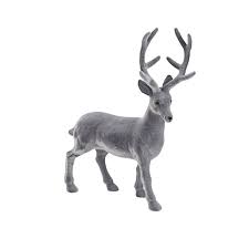 Figurine Cerf Velours Gris 32cm Figurine Cerf Figurine Mariage