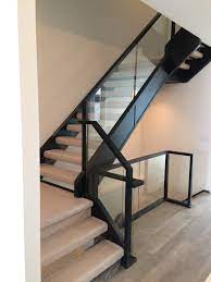 Open Riser Stair With Glass Stair Railing Glass Railing Stairs Glass Stairs