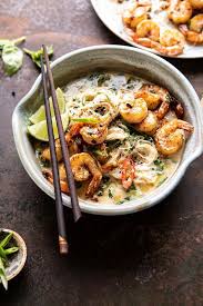 Saucy Garlic Butter Shrimp With Coconut Milk And Rice Noodles Half Baked Harvest Recipe Recipes Shrimp Coconut Milk Food
