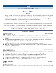 logistics officer resume example