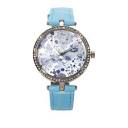 Kessaris Floral Dial Genuine Leather Strap Watch - 20801831 | HSN